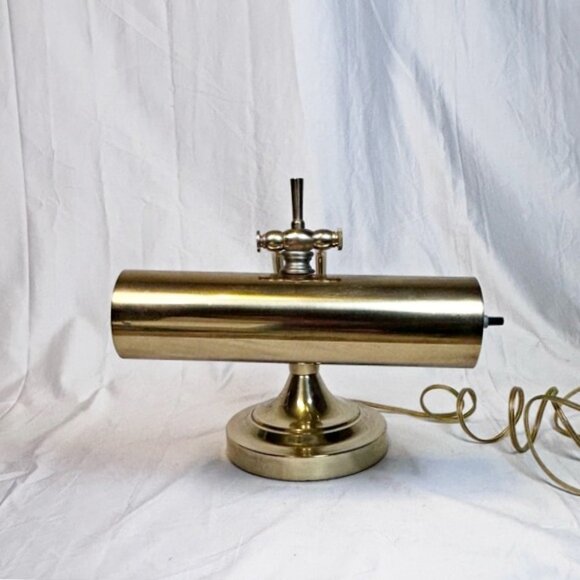 Vintage Collins Industries Adjustable Solid Brass Bankers Desk Piano Lamp w/Box - Picture 2 of 9